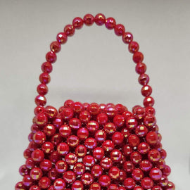 Mini red beaded purse