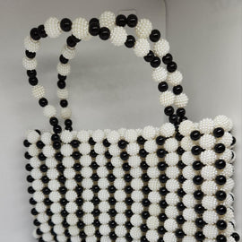 Black And White Beaded Purse