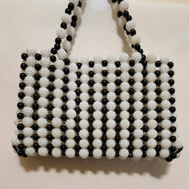 Black And White Beaded Purse